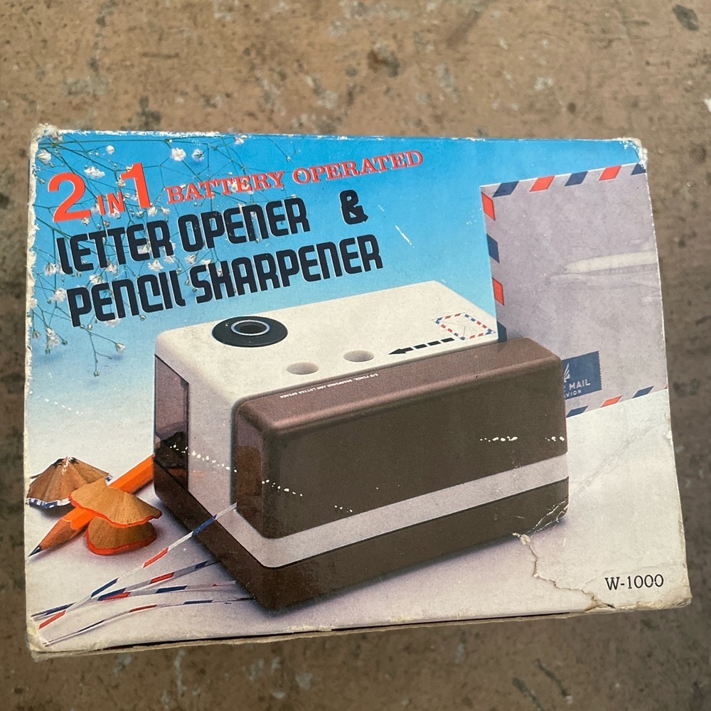 Vintage 2-in-1 Battery Operated Letter Opener & Pencil Sharpener